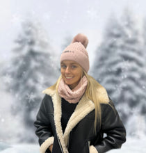 Load image into Gallery viewer, Pink Hat and Snood Set