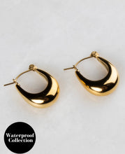 Load image into Gallery viewer, Blake waterproof hoop 18k gold plated earrings