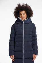 Load image into Gallery viewer, Navy Keila Puffa Faux Fur Lined Coat