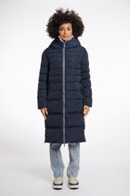 Load image into Gallery viewer, Navy Keila Puffa Faux Fur Lined Coat