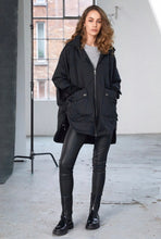 Load image into Gallery viewer, Black Hooded Quilted Jacket