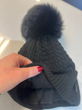 Load image into Gallery viewer, Black Fleeced Lined Hat