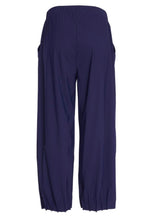 Load image into Gallery viewer, Wide leg navy travel fabric trousers