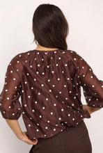 Load image into Gallery viewer, Dita Dark Brown Ballon Dot Blouse