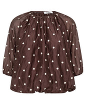 Load image into Gallery viewer, Dita Dark Brown Ballon Dot Blouse