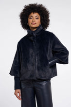 Load image into Gallery viewer, Nesrin Navy Faux Fur Jacket