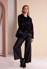 Load image into Gallery viewer, Bashed Leatherette Look Wide Leg Pull Up Trouser