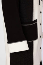 Load image into Gallery viewer, Two Tone Hooded Coat With Stud Front And Cover seam Stitch Detail