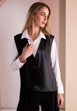 Load image into Gallery viewer, Waistcoat With Leatherette Panel And Trim Detail