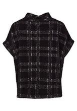 Load image into Gallery viewer, Check Knit Top With Leatherette Pocket And Zip