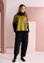Load image into Gallery viewer, Black Pull Up Trouser With Layed On Bands
