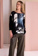Load image into Gallery viewer, Print Round Neck Top With Contrast Sleeve
