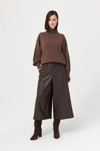 Load image into Gallery viewer, Calif Brown Faux Leather Culottes
