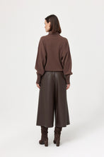 Load image into Gallery viewer, Calif Brown Faux Leather Culottes