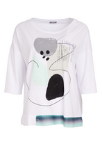 Load image into Gallery viewer, Placement print white & mint top