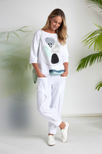 Load image into Gallery viewer, Placement print white & mint top