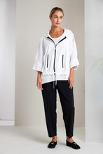 Load image into Gallery viewer, White Zip Top