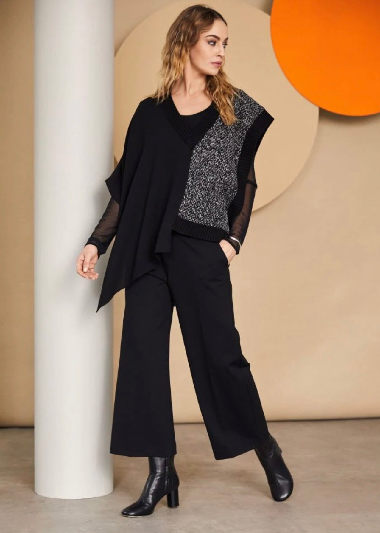 Black Wide Hero Leg Trousers