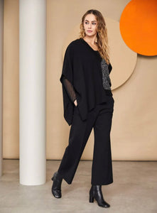 Black Wide Hero Leg Trousers