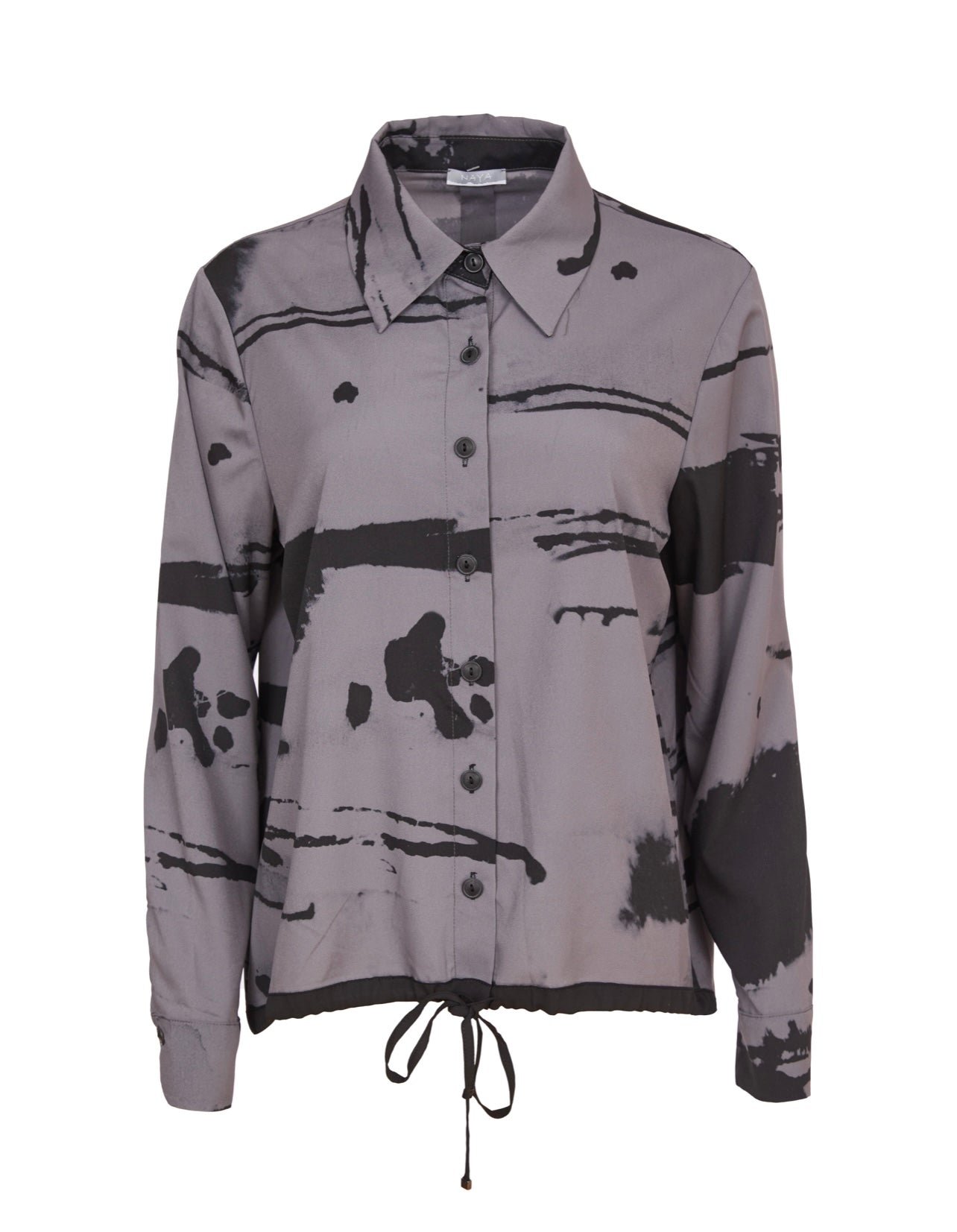 Print Shirt Drawstring Hem