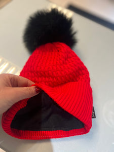 Red Fleece Lined Hat