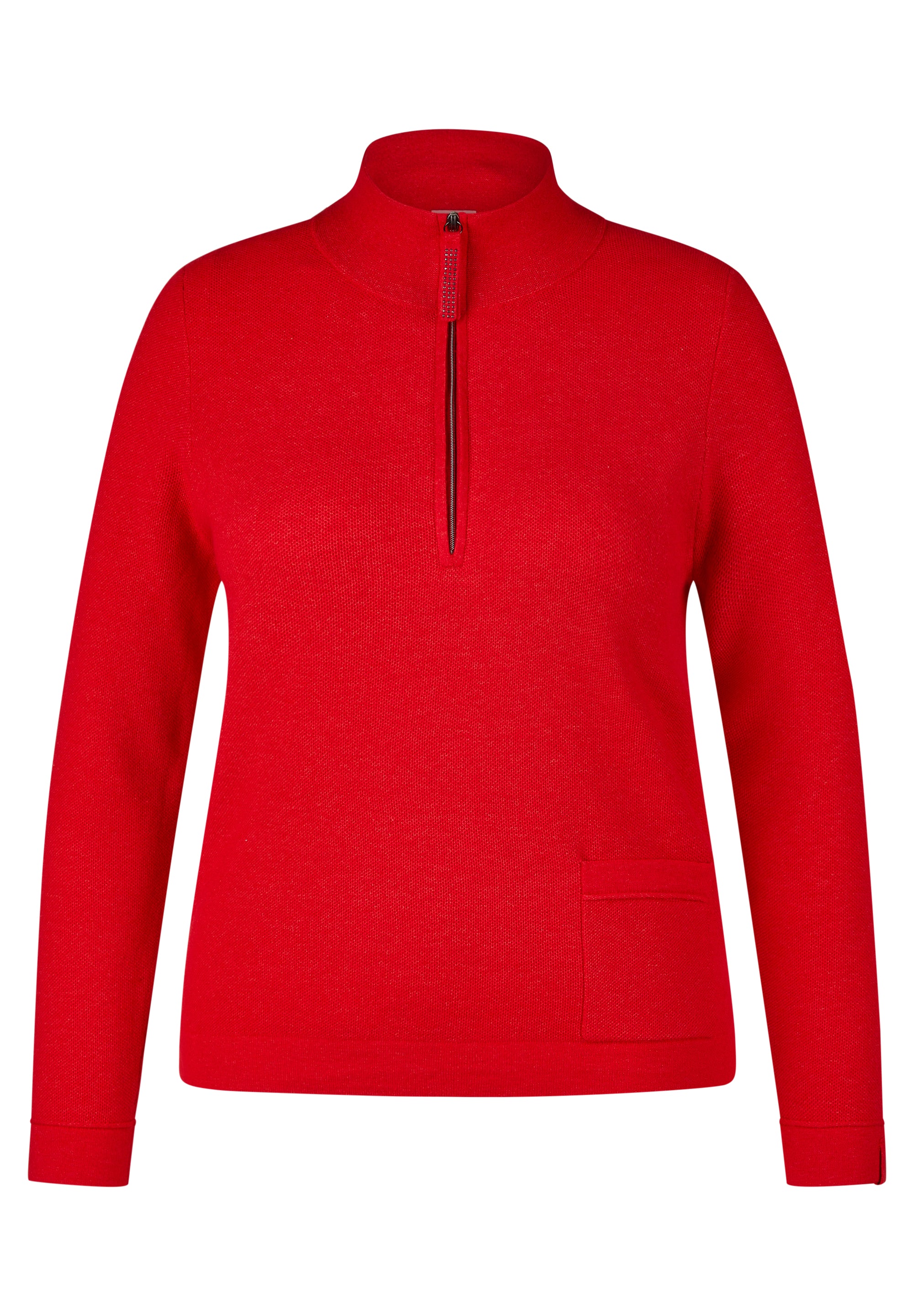 Red Glam Half Zip Knit Jumper