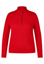 Load image into Gallery viewer, Red Glam Half Zip Knit Jumper
