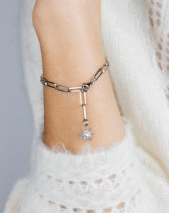 Natasha Silver Adjustable Paperlink Bracelet