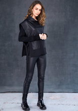 Load image into Gallery viewer, Leather look top with tie detail
