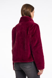 Vie faux fur sugar plum jacket