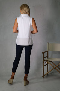 Sienna White Sleeveless Shirt