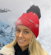 Load image into Gallery viewer, Red Fleece Lined Hat
