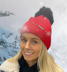 Red Fleece Lined Hat