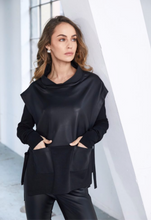 Load image into Gallery viewer, Leather look top with tie detail
