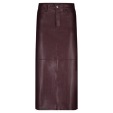Load image into Gallery viewer, Aline Faux Leather Aubergine Skirt
