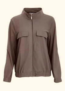 Cocoa Travel Fabric Bomber Jacket
