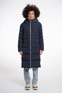 Navy Keila Puffa Faux Fur Lined Coat