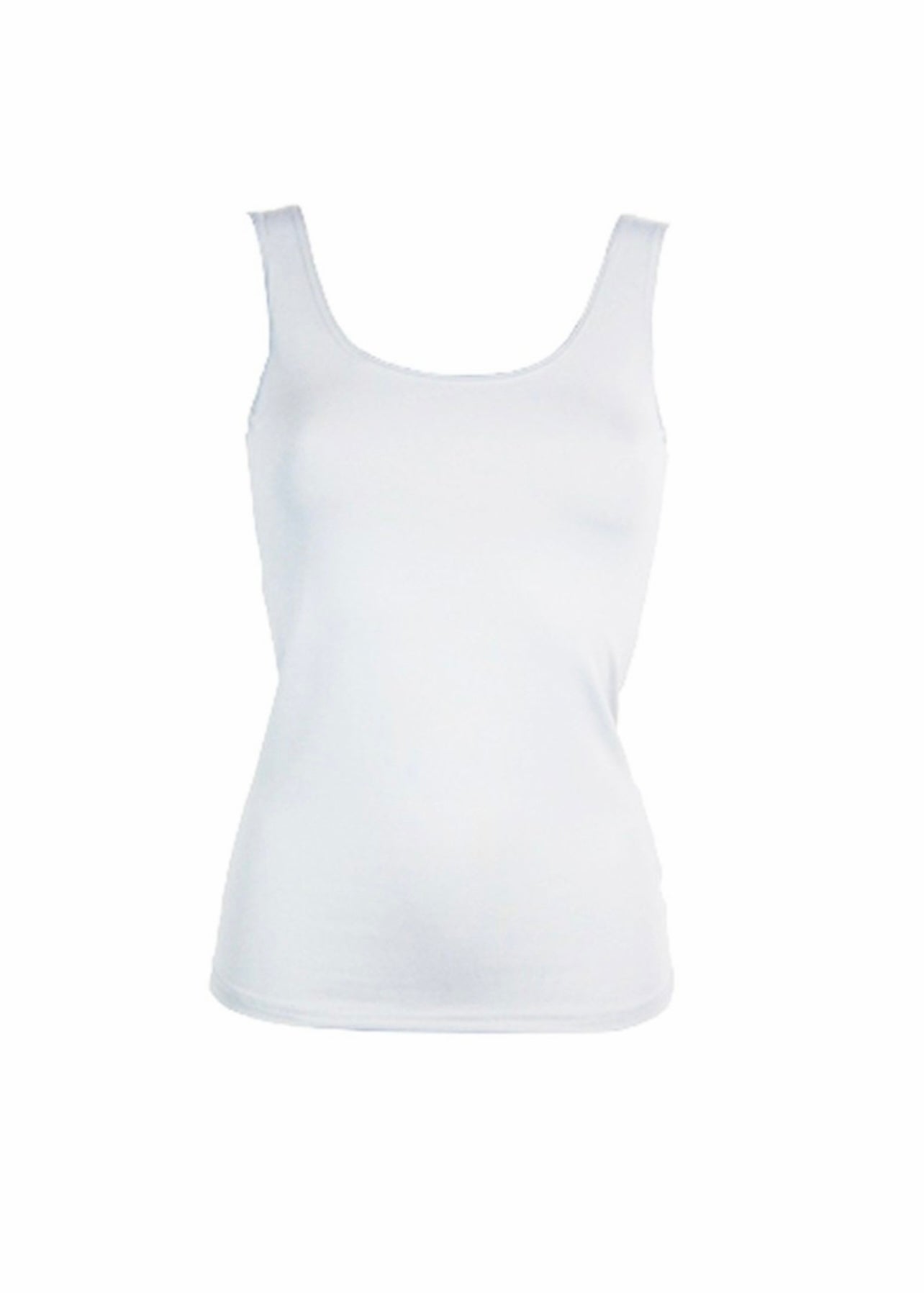 Pia Basic White Sleeveless Top