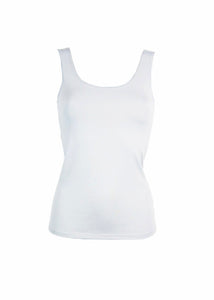Pia Basic White Sleeveless Top