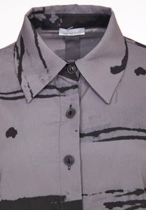 Print Shirt Drawstring Hem