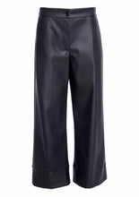 Load image into Gallery viewer, Black Faux Leather Wide Legged Trousers
