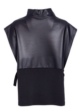 Load image into Gallery viewer, Leather look top with tie detail
