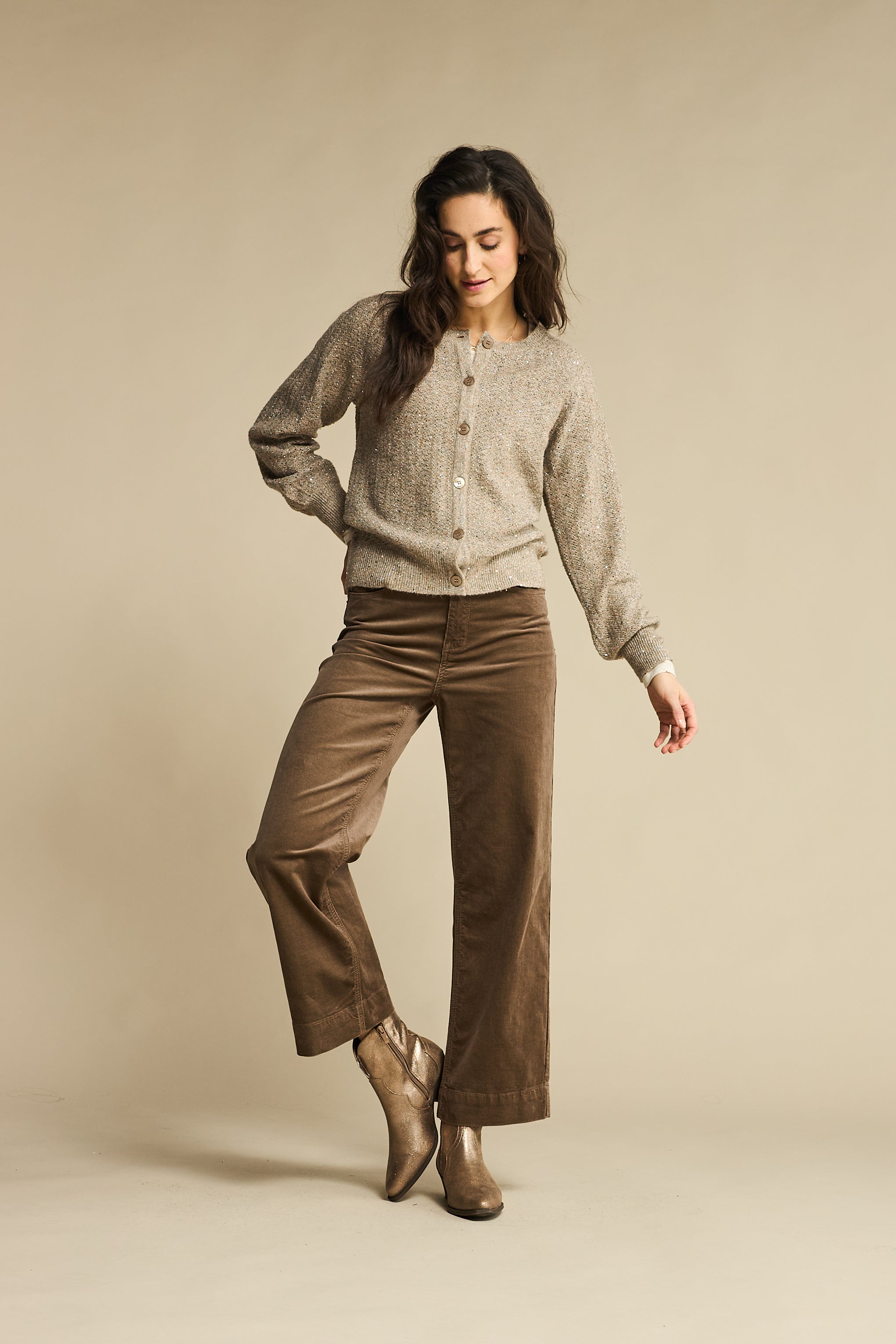 Ajour Truffle Cardigan