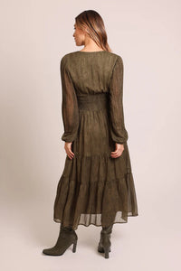 Whispers Olive Dress