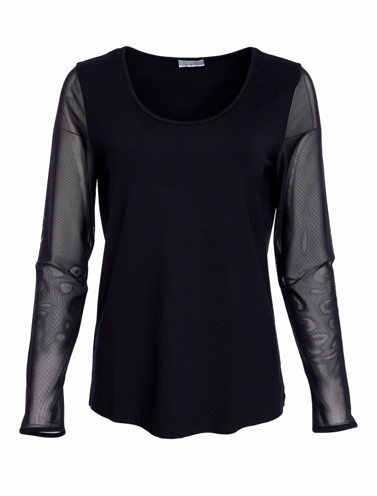 Black mesh sleeve top