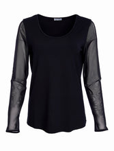Load image into Gallery viewer, Black mesh sleeve top
