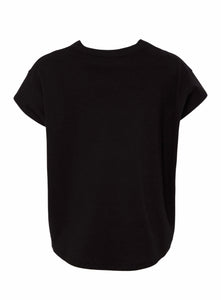 Square shape v neck Black Cotton Top