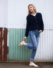 Load image into Gallery viewer, Navy Bomber Knit Loops
