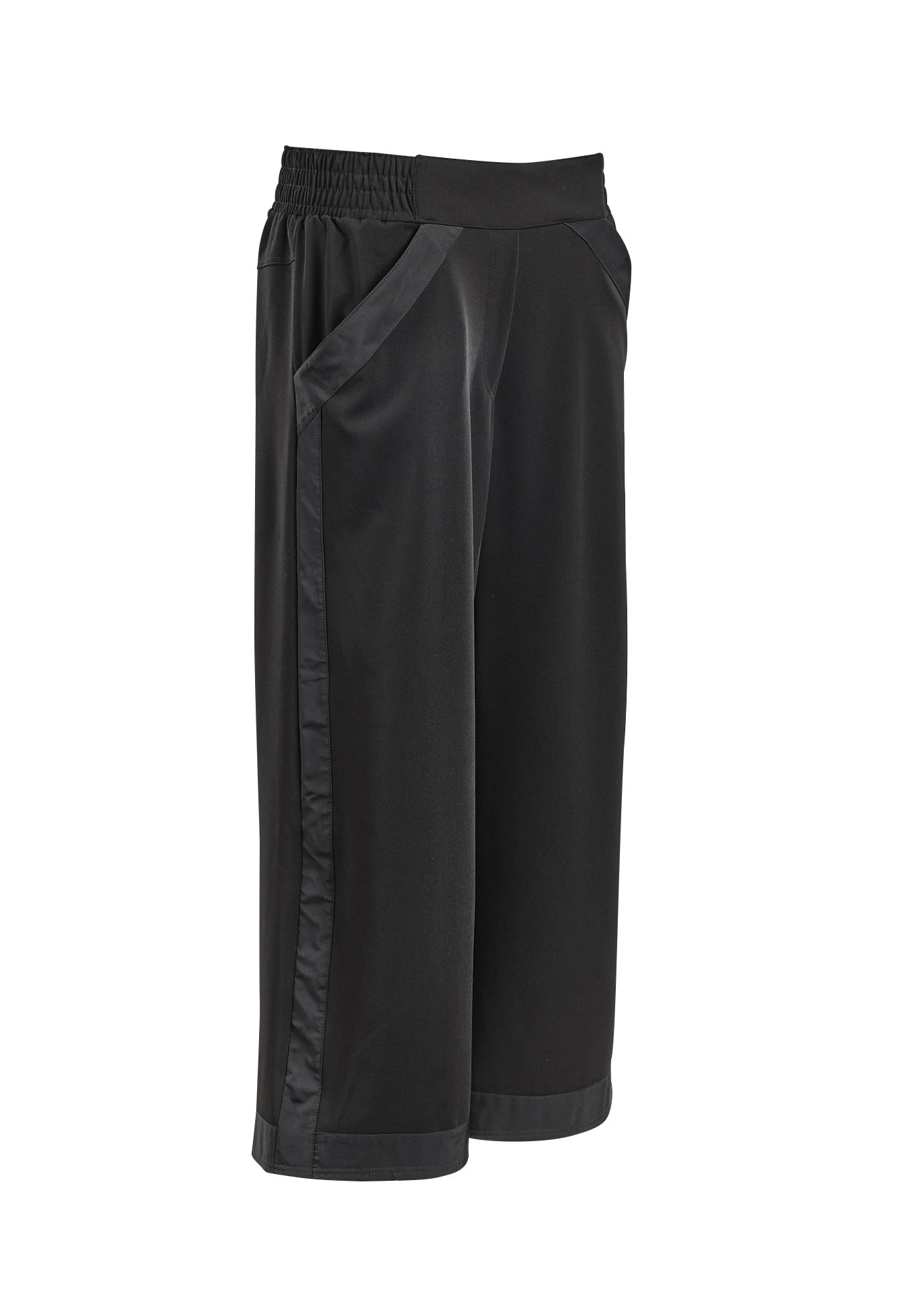 Satin and Stretch Black Trousers