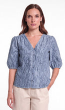 Load image into Gallery viewer, Whitney Brushed  Blue Blouse
